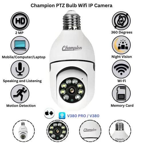 Champion Bulb PTZ single lens 2MP Wi-Fi camera price in Bangladesh