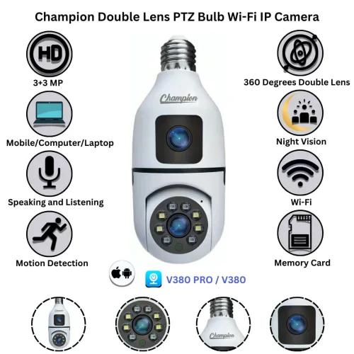 Champion Bulb Dual Lens 3+3MP Camera. price in Bangladesh