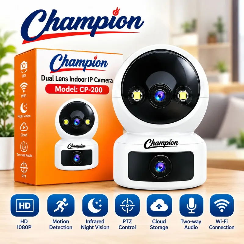 Champion CP-200 Dual Lens Wi-Fi Indoor IP Camera.